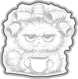 Curlers & Catitude Pissy Kitty {coordinating die}